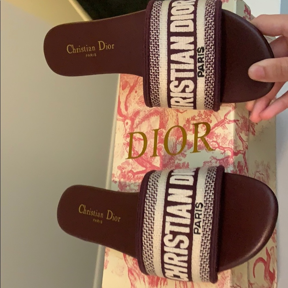 Christian Dior maroon sandals